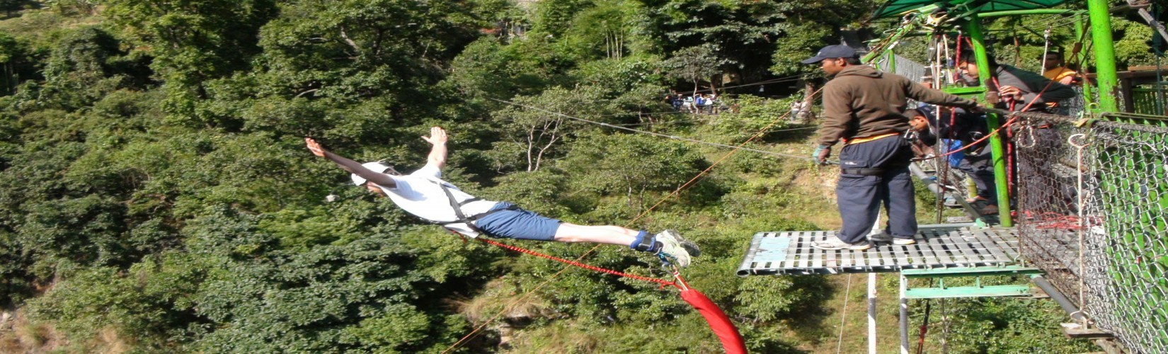 Situated 160m deep Bungy jump over the wild Bhote Kosi River in Nepal 